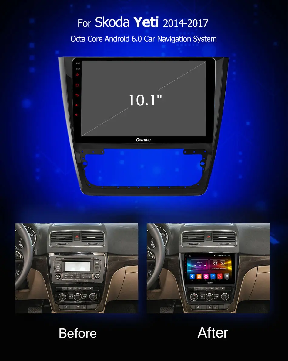Ownice K1 K2 Octa 8 Core Android 1 2G Оперативная память 32G Встроенная для Skoda Yeti 2014 2015 2016 2017 GPS