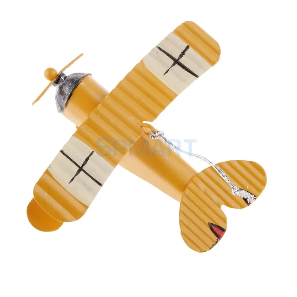 Коллекционная модель металлического самолета Biplane Plane Toy String Hanging Decoration|Вертолеты