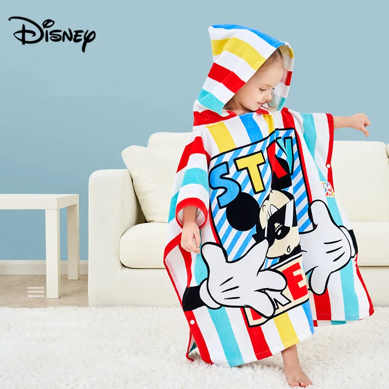 Disney детское хлопковое банное полотенце с капюшоном и пряжкой плащ детское махровое полотенце Хлопковое одеяло натуральный хлопок бархатный плащ детское полотенце