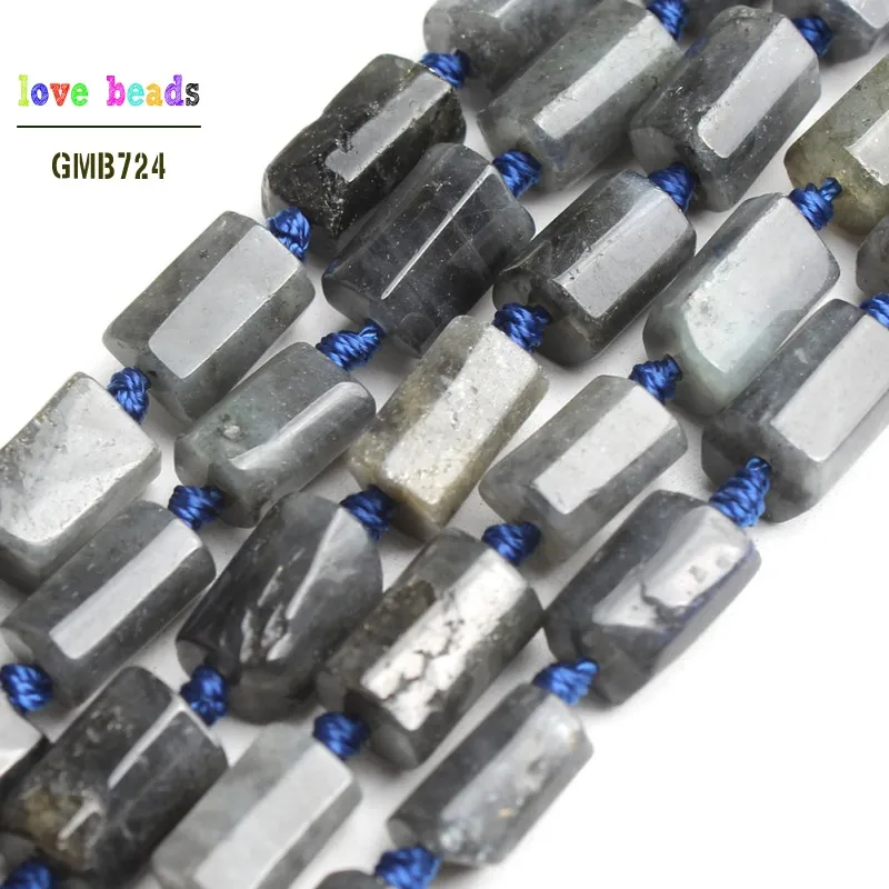 8x11 мм натуральный Граненый Серый Лабрадор Larvikite каменная колонна бусины для