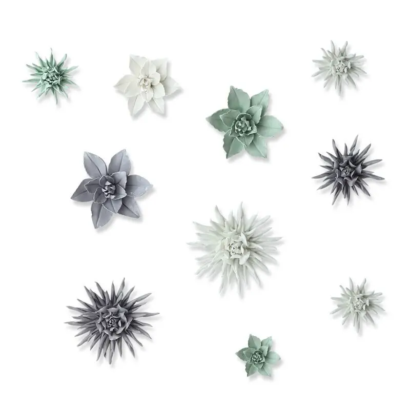 modern ceramic lily flower wall hanging crafts home livingroom tv background wall mural decoration hotel store wall ornamnets free global shipping