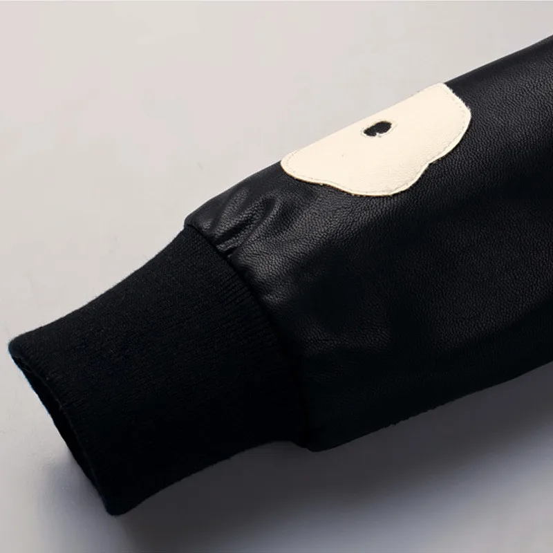 2017 Женское пальто из искусственной кожи Женская куртка с аппликацией новинка