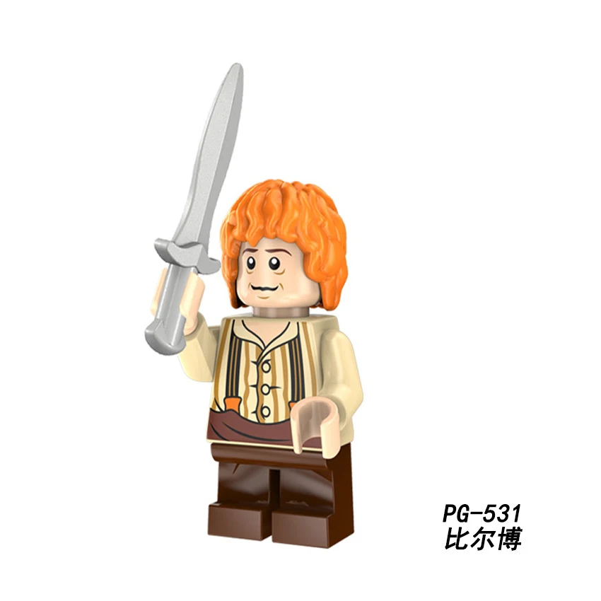 Зеленый Для Властелина Колец Bilbo Baggins фигурки карликов Урук Hais Orc Azog Yazneg Bombur модель строительные блоки кирпичи игрушки - Цвет: Зеленый