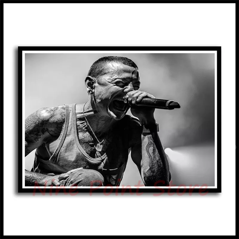Рок-Группа Linkin Park с белым покрытием бумажные плакаты постер для бара/Кафе Ретро плакат декоративной живописи бескаркасные - Цвет: Армейский зеленый