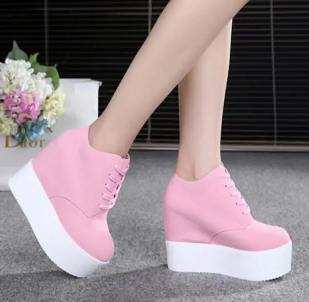Женская парусиновая обувь на платформе и высоком каблуке 12 см zapatos mujer chaussure femme