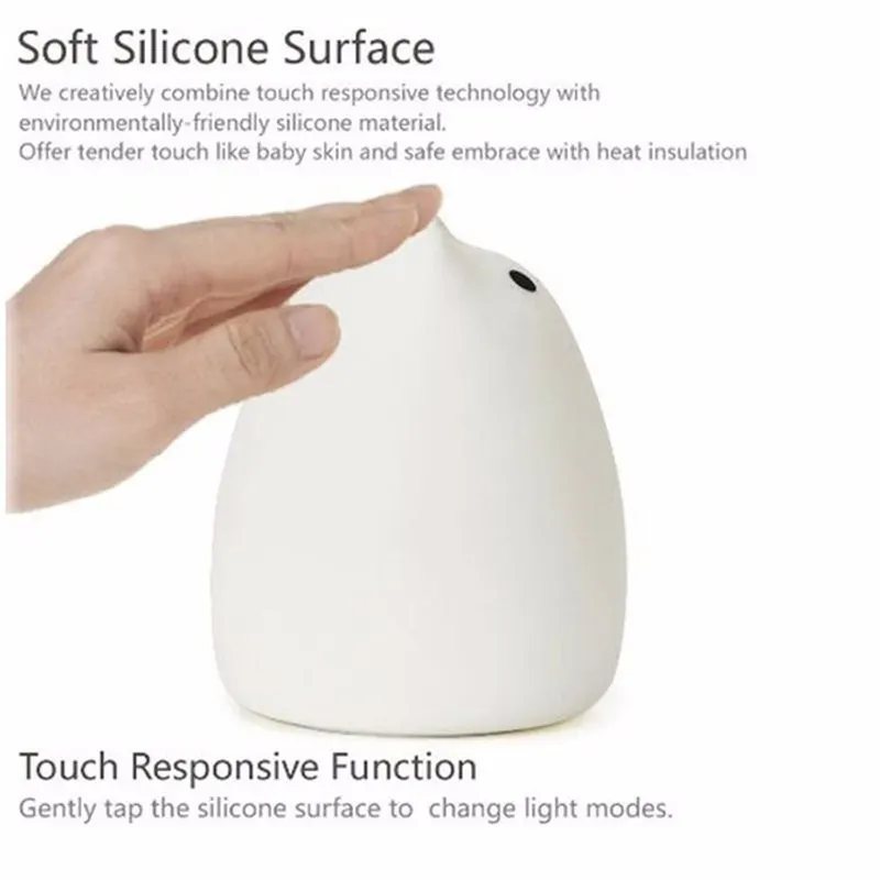 Кот USB светодиодный детский ночник с животными силиконовый мягкий мультяшный