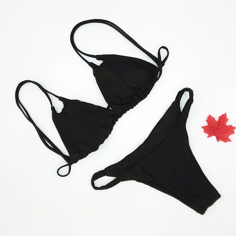 Пикантные Треугольники микро бикини комплект Для женщин росту стринги