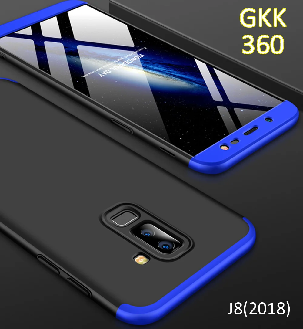 Чехол GKK для Samsung Galaxy J8 2018 360 полная защита кольцо держатель палец ручка | Мобильные
