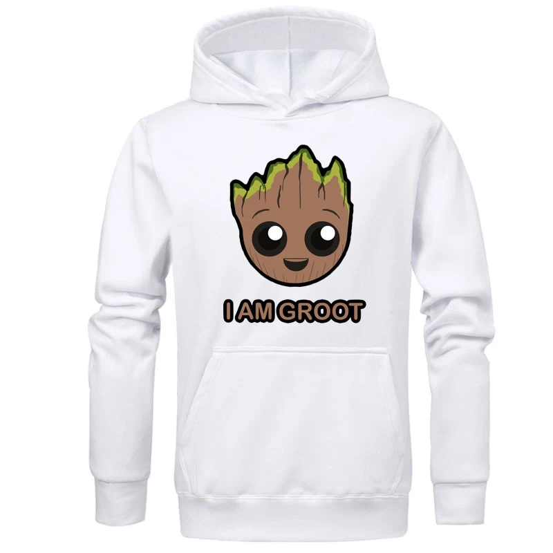 I AM GROOT мужские/женские худи с принтом толстовки осенне-зимняя теплая толстовка