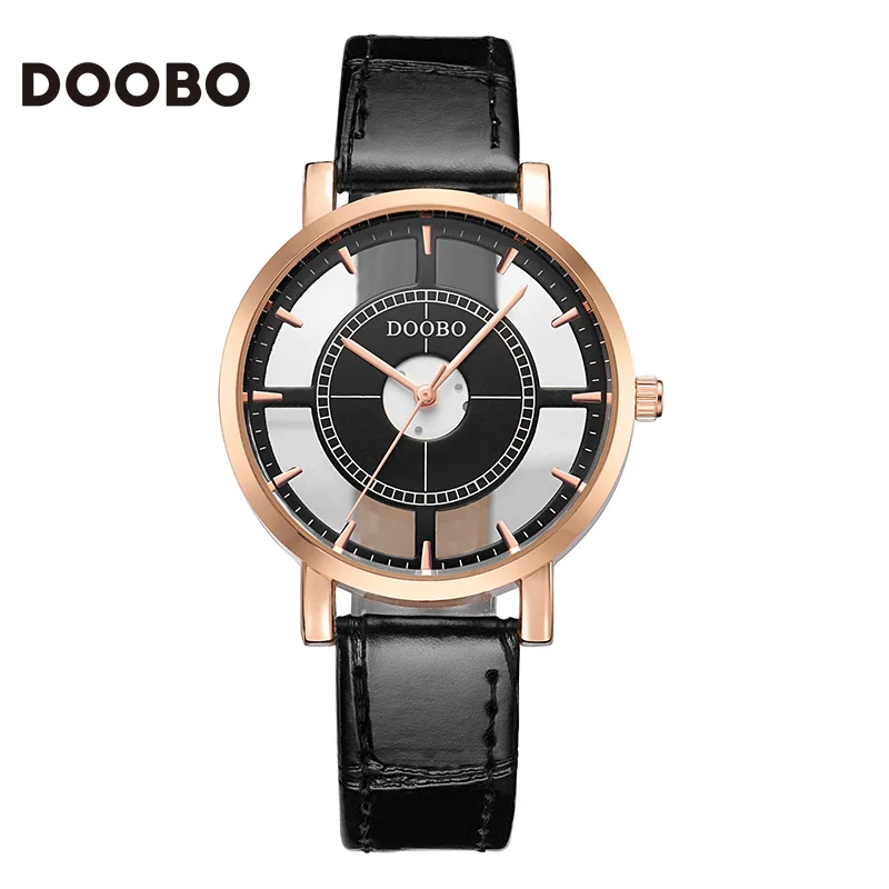 Женские часы DOOBO роскошные розового золота женские прозрачные модные Montre Femme Relogio