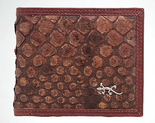 Двухскладные Кошельки и кошелек из 100% натуральной кожи питона для мужчин/женщин +