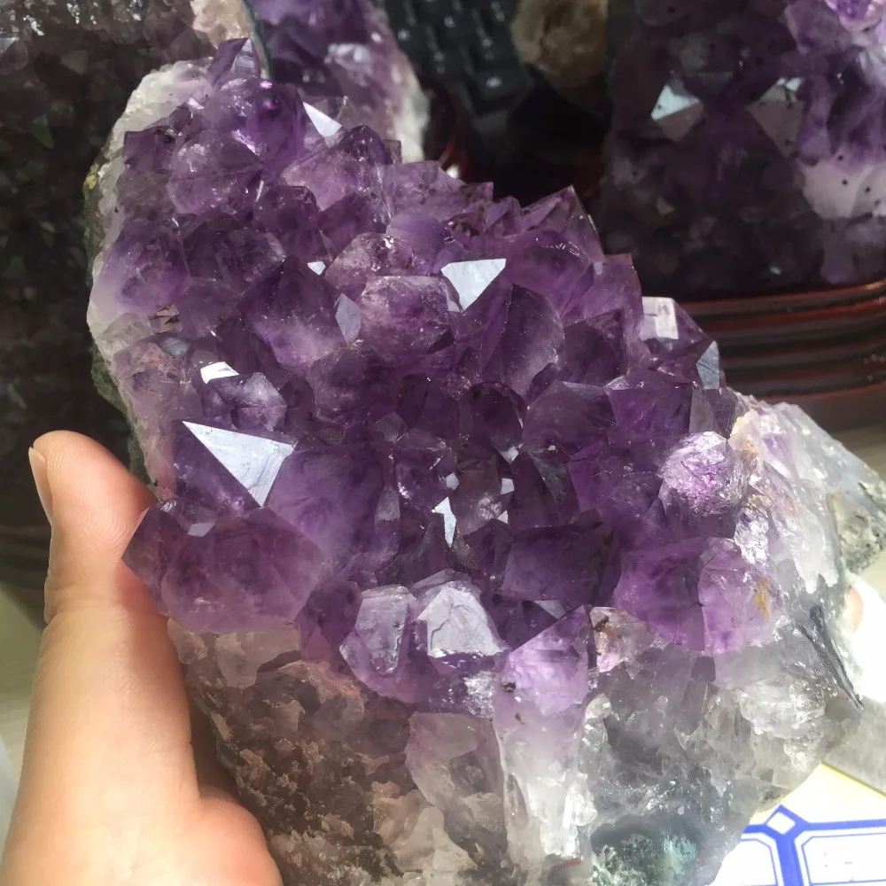 A2-1. 1 кг красивая КВАРЦЕВЫЙ Purply аметистовый геодезический с лечебным действием, образцы точек образец кварца с украшением в виде кристаллов Feng shui продукты