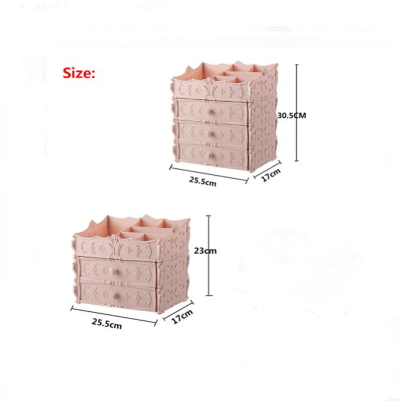 2019 new plastic cosmetics storage box drawer dressing table finishing separated multi-layer skin care products |