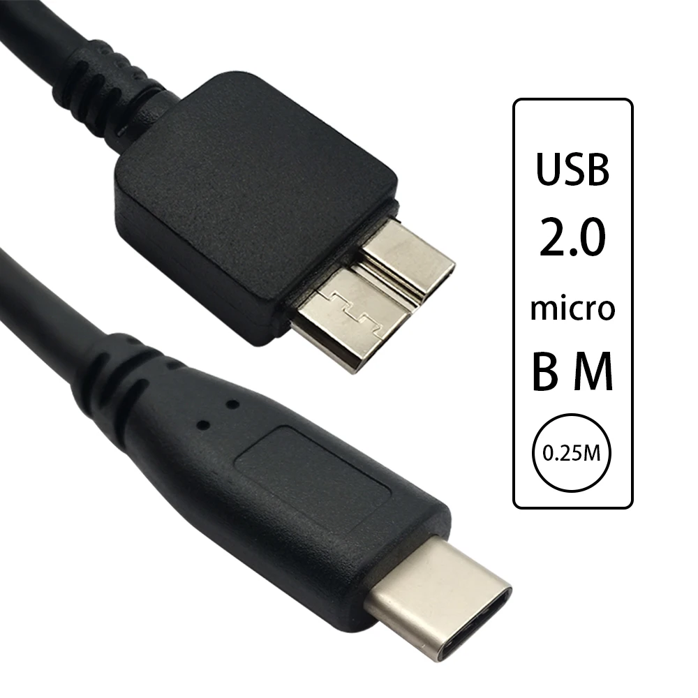 DANSPEED папа-папа M/M USB 2,0 Micro BM к USB 3,1 type C кабель для зарядки и передачи данных длина кабеля 25 см