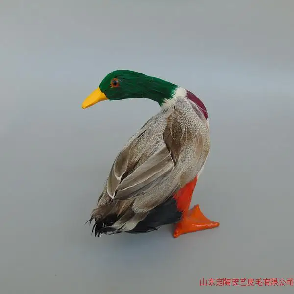 Имитация милой красочной утки, 14x12 см, модель из полиэтилена и искусственной кожи, реквизит для украшения дома, модель в подарок d525