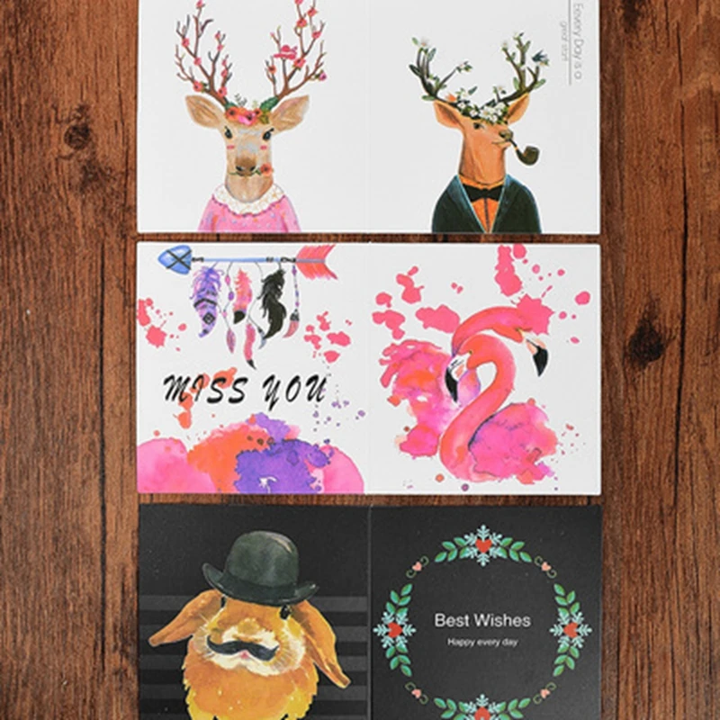 Vvsoo 10pcs Unicorn Greeting Card Flamingos Party Supplies Cute Birthday Wedding Decoration | Дом и сад