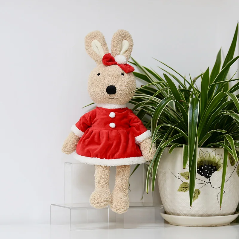 1 шт., Рождественский кролик, плюшевые игрушки, мягкие заячьи кролики, мягкие плюшевые детские игрушки, куклы для девочек, подарки на день Святого Валентина