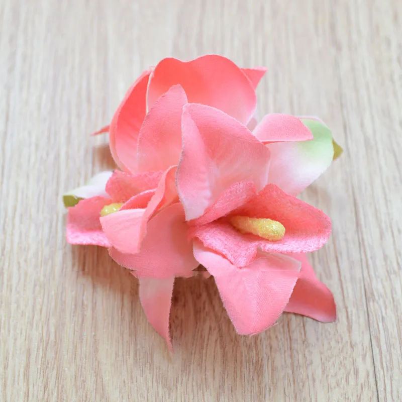 Искусственные цветы Три орхидеи хорошие шелковая ткань Моделирование Цветы