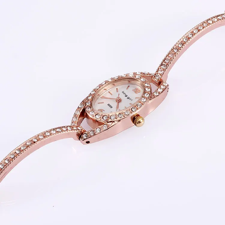 New arrival dropship fashion watches quartz analog alloy full crystal diamonds rose gold wristwatch women ladies bracelet watch|watch lux|bracelet