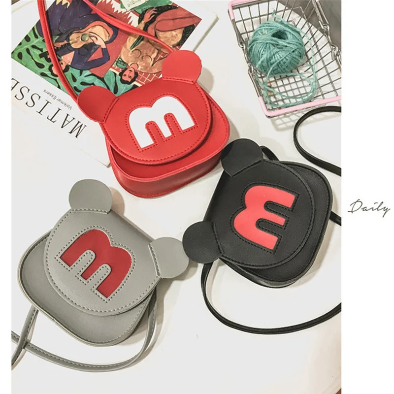 2018 новая детская сумка из искусственной кожи с милым Микки через плечо для