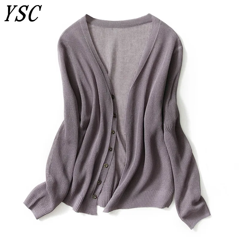 Purple bean paste YUNSHUCLOSET, дизайн, смесь шелка, приятный кардиган, крутая трикотажная рубашка, короткий двубортный кардиган - Цвет: Purple bean paste