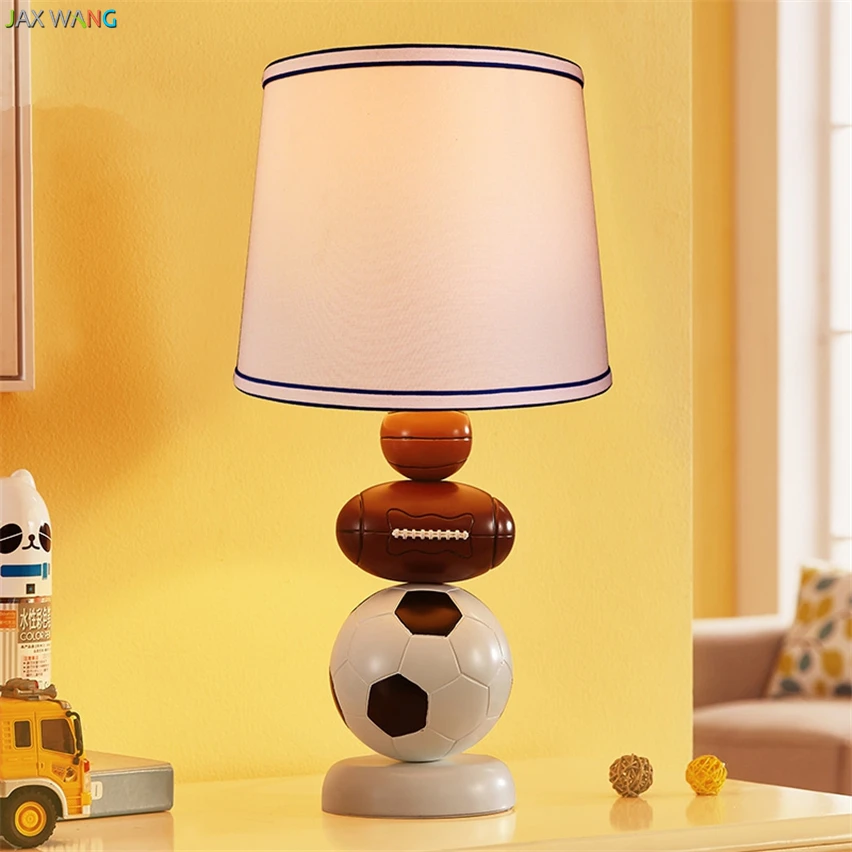Американский Детский мальчик прикроватные настольные лампы для спальни LED ткань