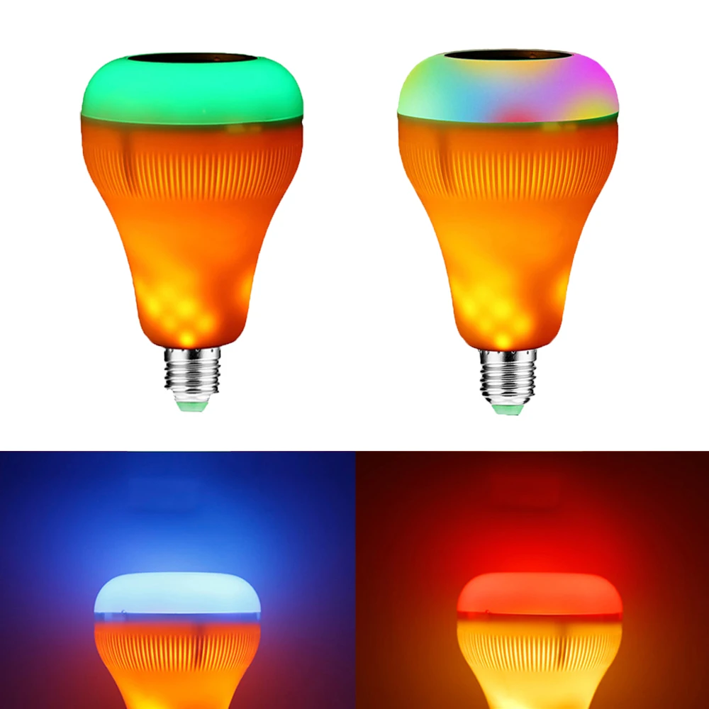 E27 умная цветная (RGB) Беспроводной Bluetooth Динамик лампы работы в режиме