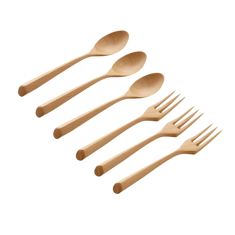 Набор столовой посуды из натурального дерева 6 шт.|tableware set|korean utensilskorean cutlery |