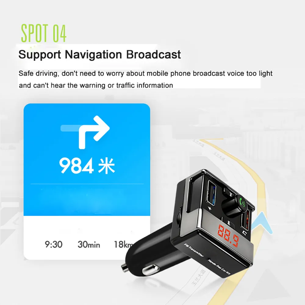 Беспроводной Bluetooth автомобильный комплект MP3-плеер FM передатчик модулятор USB SD ЖК дисплей удаленного челнока 171219