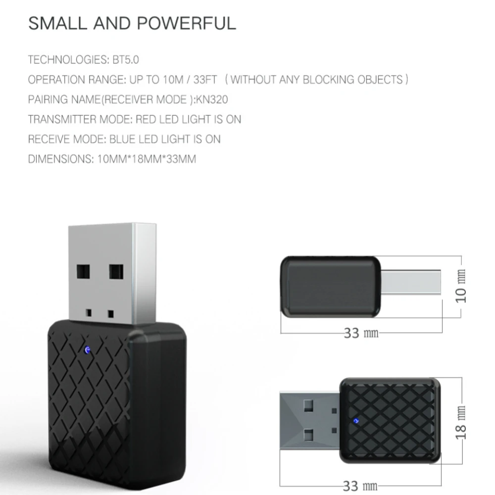2 в 1 Мини USB беспроводной Bluetooth 5 0 передатчик приемник 3 мм AUX Стерео адаптер для