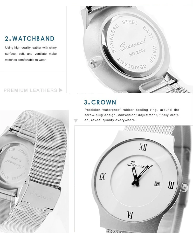 Мужские кварцевые часы Reloj Hombre деловые из стали с сеткой В миланском стиле