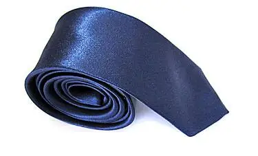 Dark blue 10 шт./лот, мужской тонкий галстук, Одноцветный галстук, узкий галстук из полиэстера, ширина 5 см, 34 Цвета, королевский синий, золотой, вечерние, официальные Галстуки - Цвет: Dark blue