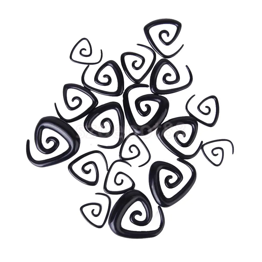 Новинка 2014 абсолютно новые 9 пар черные акриловые спиральные треугольные