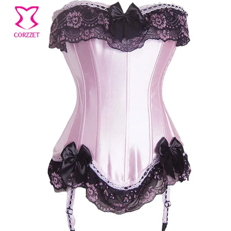 Женский атласный корсеты облегающий корсет розового цвета готическая одежда |