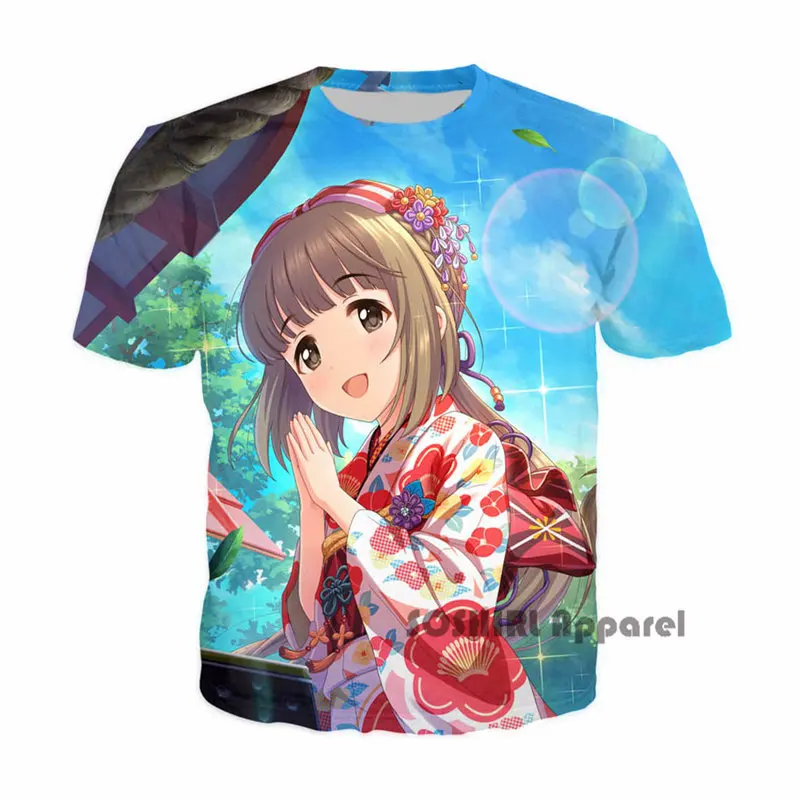 SOSHIRL/Сексуальная футболка для девочек Kawaii Idol Master, летняя футболка унисекс, хипстерская Футболка Harajuku, повседневные топы, милые футболки с аниме-певицей - Цвет: 1
