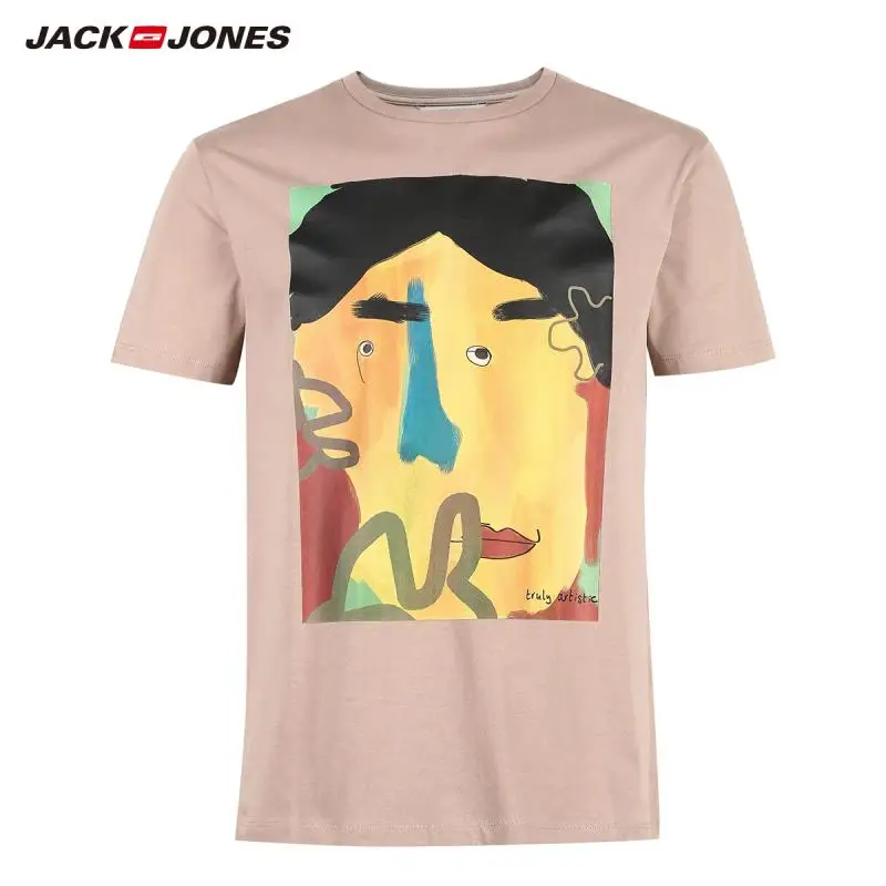 JackJones Мужская футболка с короткими рукавами из 100% хлопка E | 219101509 одежда