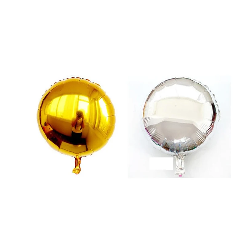 2018 распродажа 100 шт 18 дюймовый круглый шар Чистый/Серебряный цветной из фольги