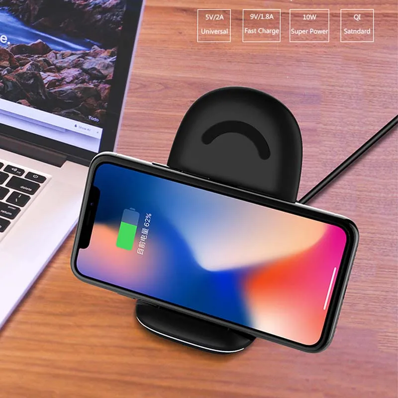 Быстрое беспроводное зарядное устройство qi для iPhone X 8 plus samsung S9 S8 S7 S6 Edge Note быстрая