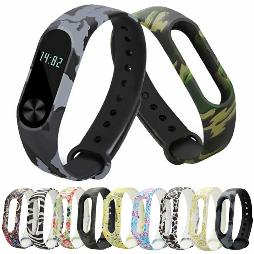 Ремешок для часов xiaomi Mi Band 2 силиконовый спортивный браслет с цветной печатью Miband
