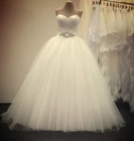 new arrival real photo ball gown sweetheart tulle crystal floor length wedding dresses bridal gown