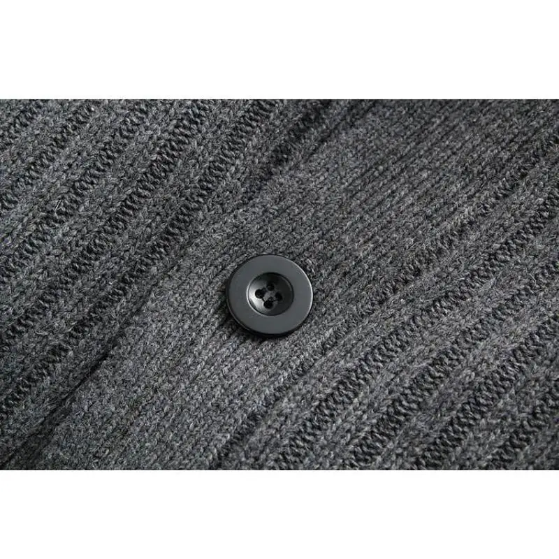 Мода 2018 зимний мужской кардиган с воротником стойкой флисовый плотный вязаный