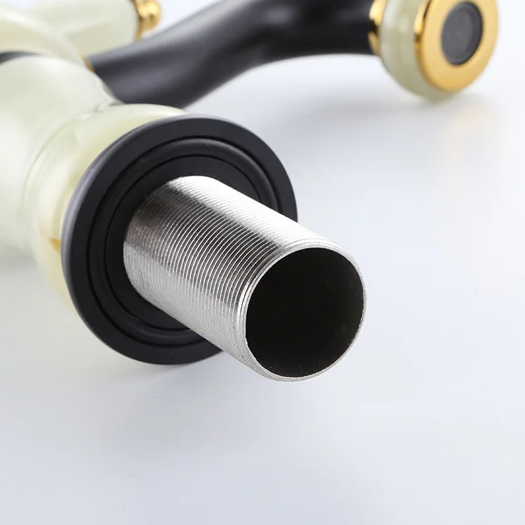 Роскошный черный и золотой Твердый латунный Нефритовый камень Водопад для