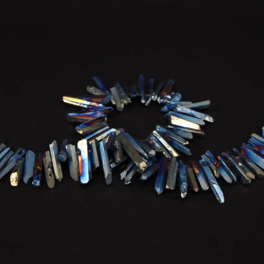 Бусины россыпью с отверстием сверху и кварцем из титана 15 5 дюйма нитка синего