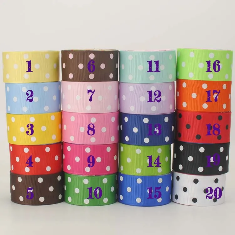 

polka dots 1/2 " 38mm colorful pattern printed grosgrain ribbon party decoration accessory