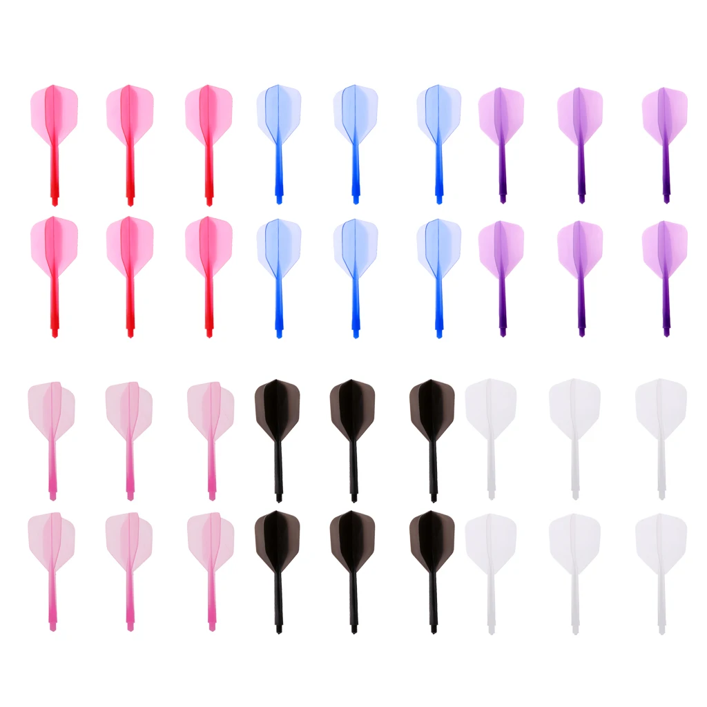 36 шт./упак. Пластик прозрачный 2BA дротик с резьбой валы Дротика Перелёты 6