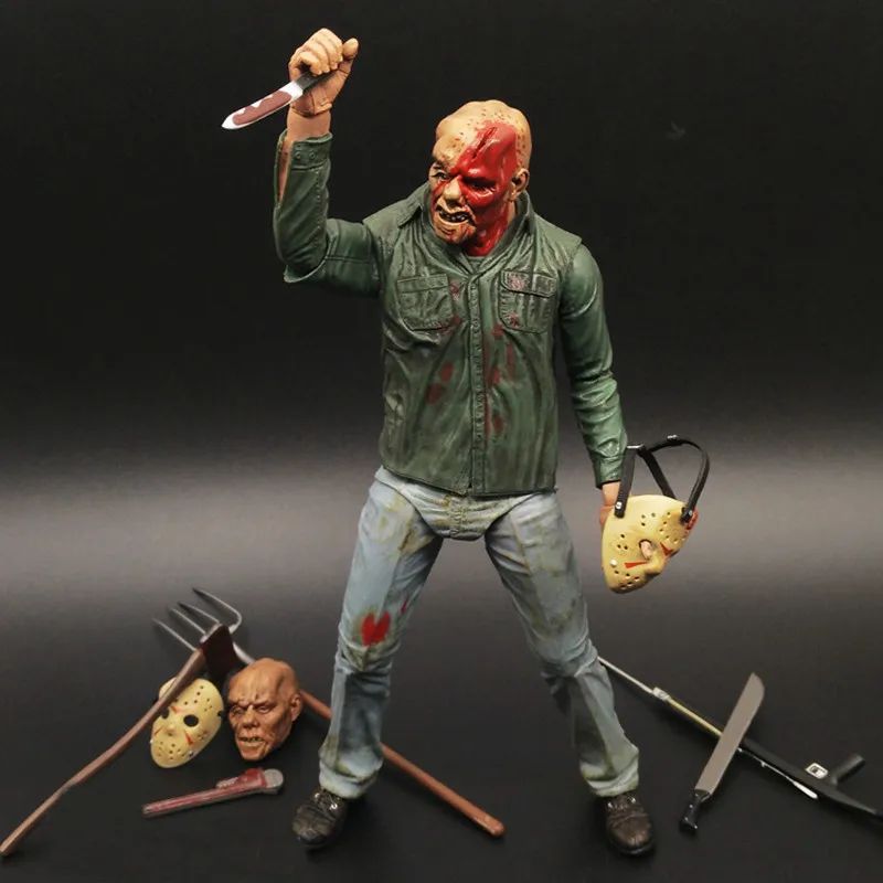 NECA 3D Friday 13th Jason Leatherface бензопила Лори шёл Майкл Майерс Фредди Крюгер Pennywise Джокер Фигурки игрушки