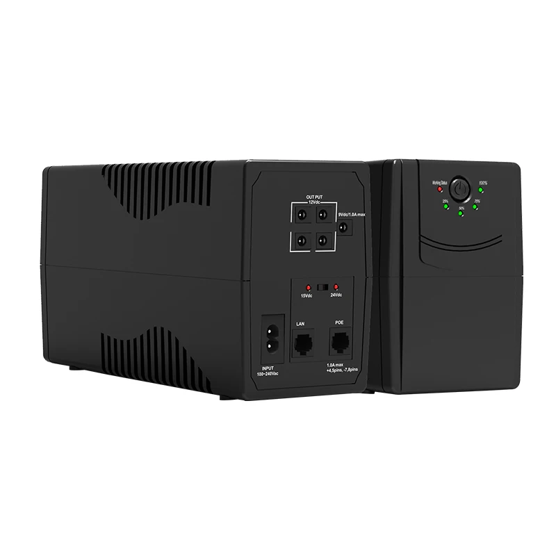 Мини-портативный UPS с 15/24VDC POE(мощность по Ethernet) и 9/12VDC интерфейс макс 45 Вт Выход и 12V7AH свинцово-кислотная батарея Встроенный