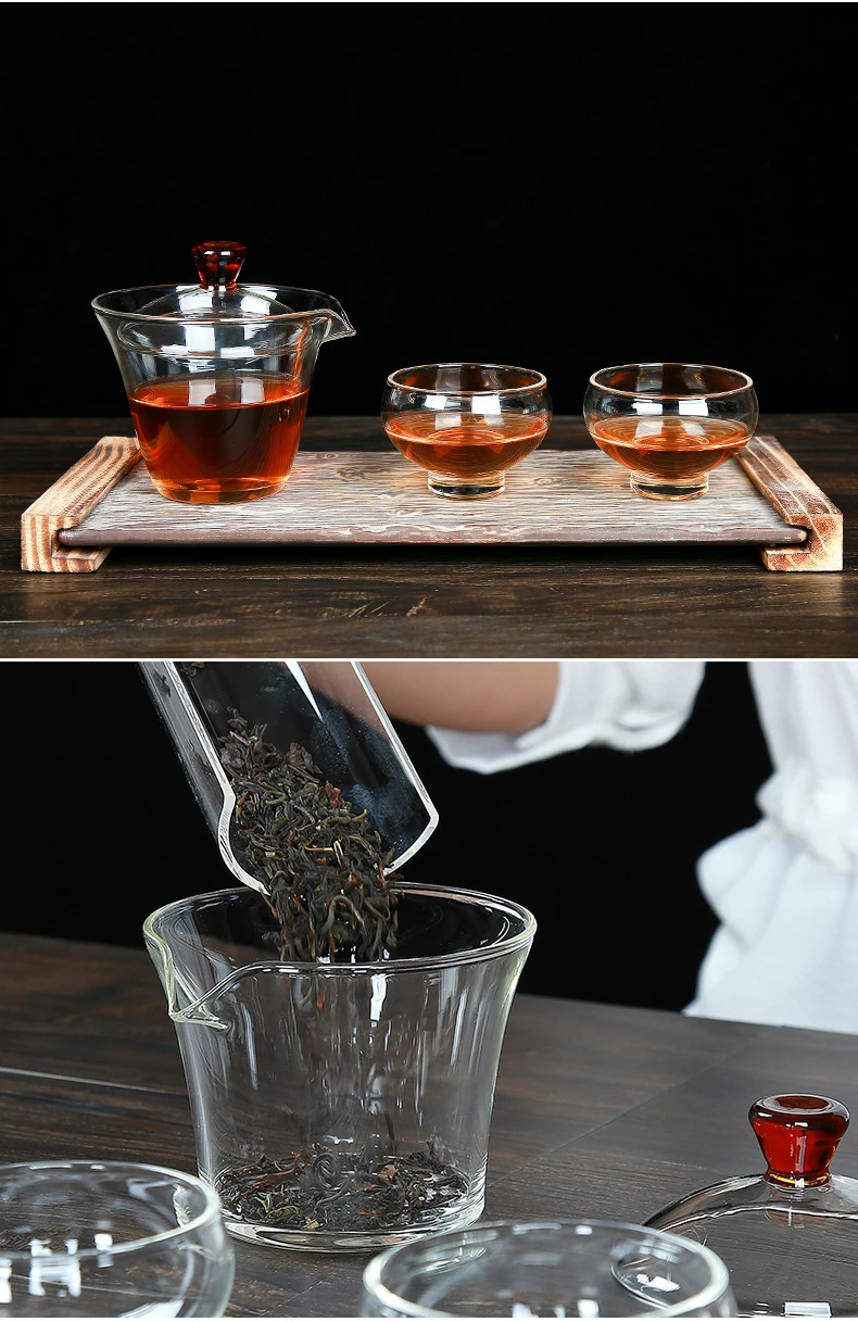 TANGPIN Термостойкое стекло gaiwan Чайник для пуэр gaiwan, чайная чашка чая