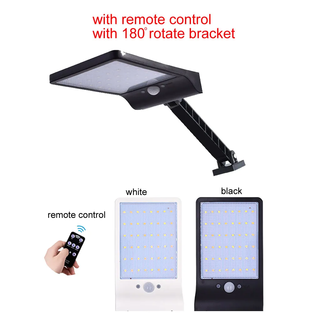 

remote control 48 LED Solar Light PIR Motion Sensor Lamp Waterproof Powered Spotlights Wall For Outdoor G