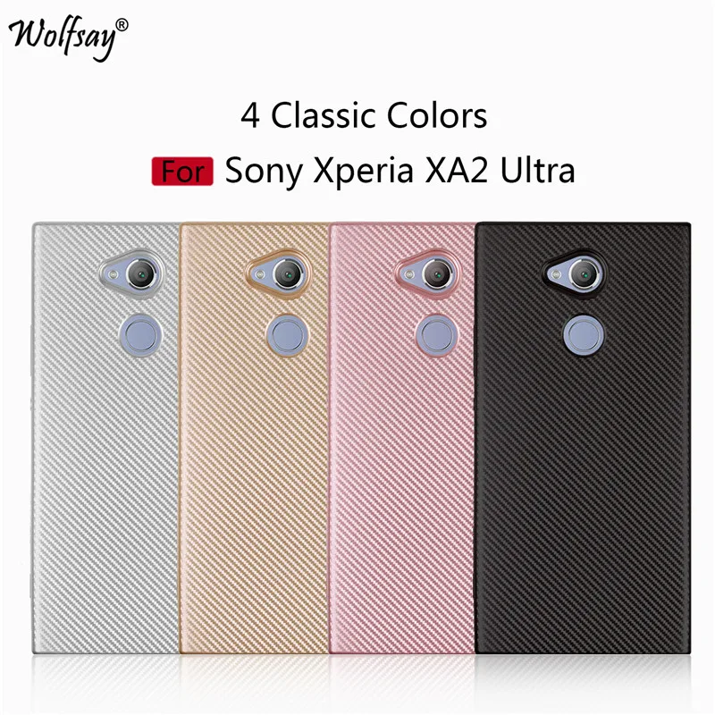 For Phone Case Sony Xperia XA2 Ultra Carbon Fiber Soft TPU Cover FOR H4233 H4213 Matte Cases Fundas |